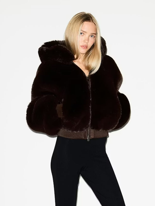 Skims-Faux-Fur-Zip-Up-Brown-Jacket