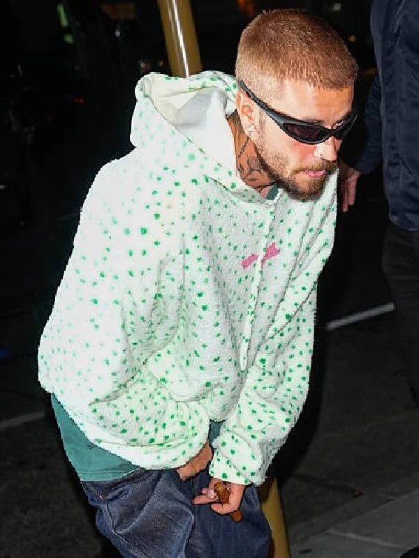 World Cup After Party Justin Bieber Polka Dot Hoodie