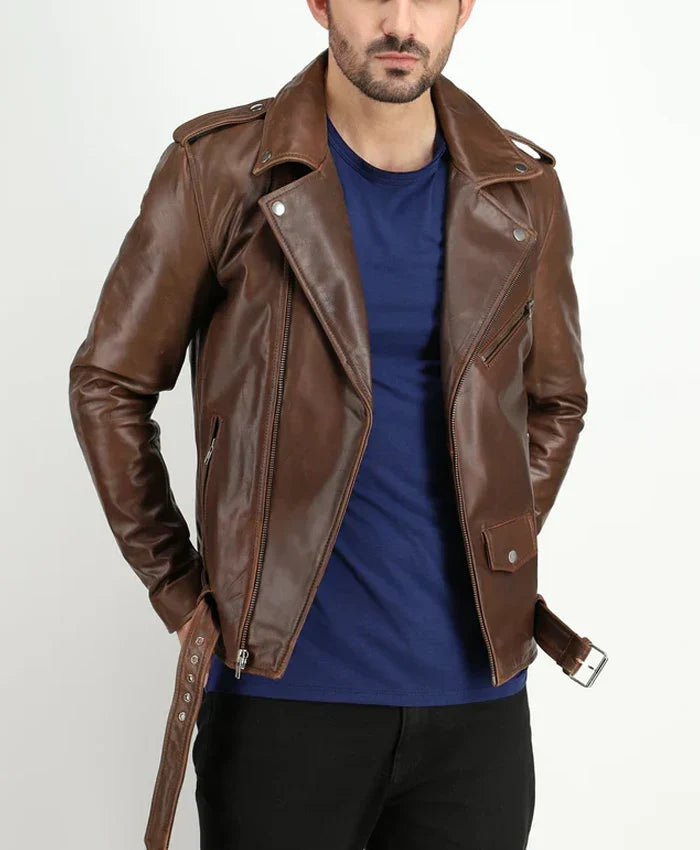 Slim Fit Mens Brown Leather Jackets