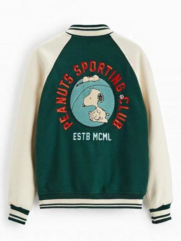 Snoopy-Peanuts-Patch-Bomber-Green-Jacket-Unisex
