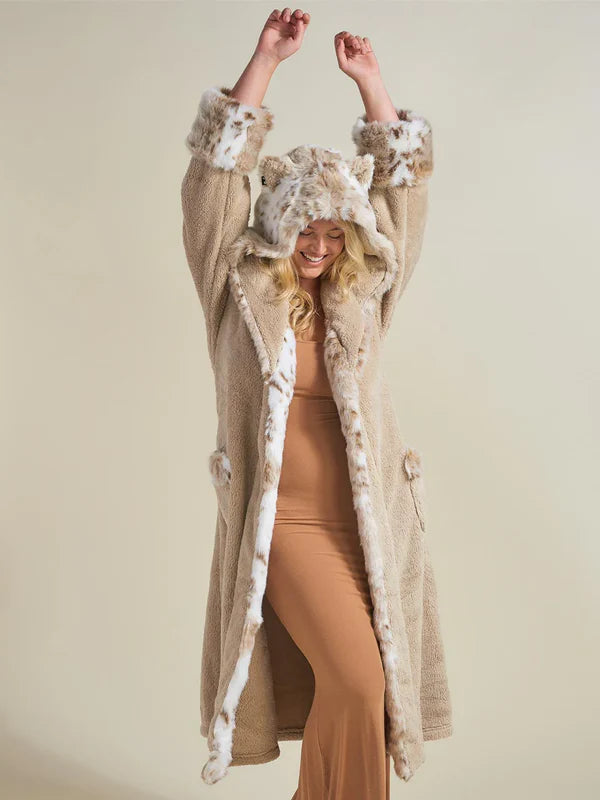 Classic Women's Luxury Beige Robe | Snow Leopard