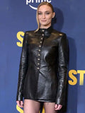Sophie Turner Steal S01 Black Leather Coat