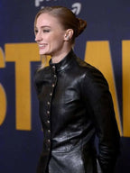 Sophie Turner Steal S01  New  Leather Coat