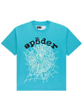 Sp5der-OG-Web-V2-Tee-Cyan
