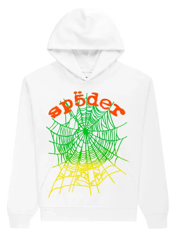 Sp5der-Og-Web-V2-Gradient-Hoodie-White