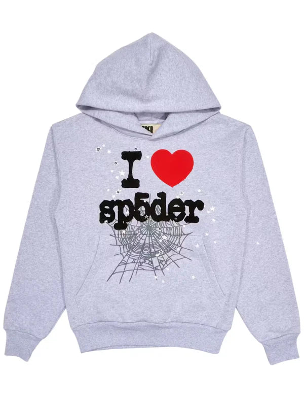 Sp5der-Souvenir-Hoodie-Heather-Grey