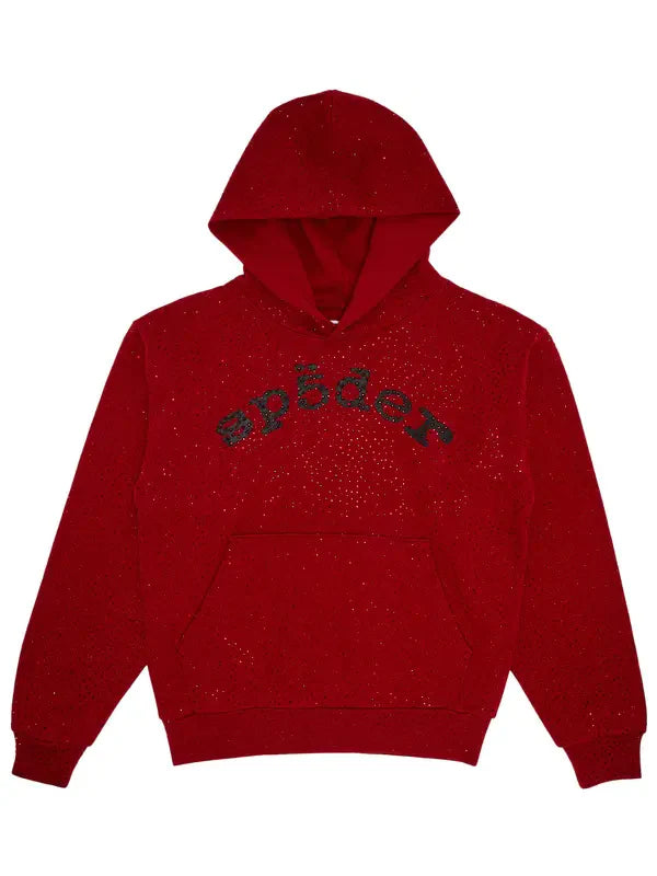Sp5der-VVS-Hoodie-Rhinestones-Red