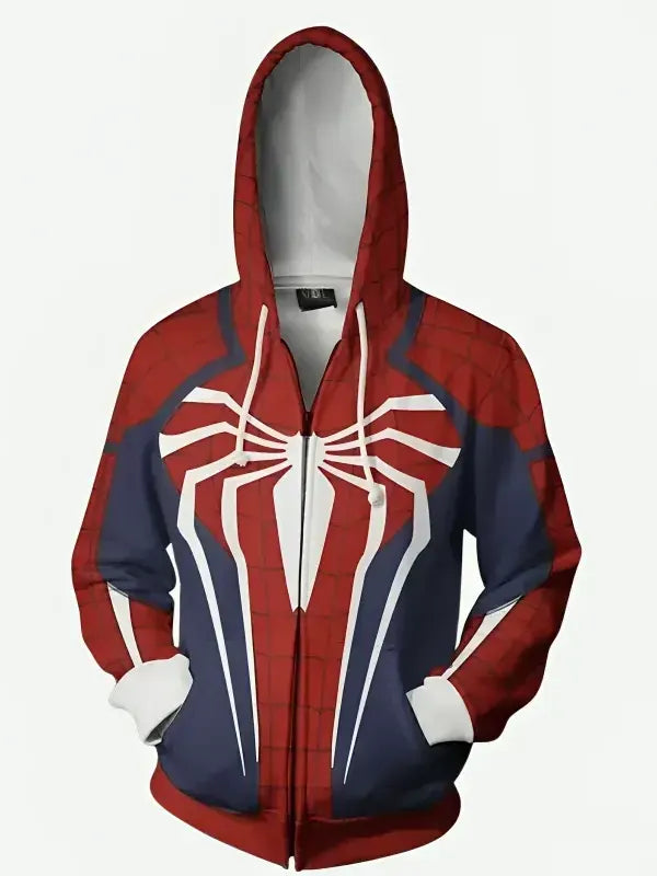 Spider Man Ps4 Blue Red ZIP Hoodie