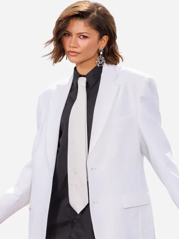 Spider Man New Day Nyc Zendaya White Blazer