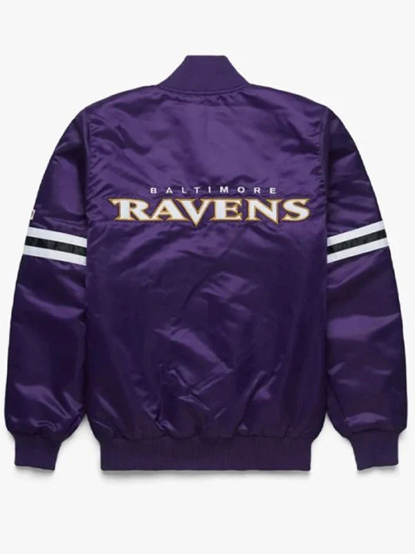 Starter-Baltimore-Ravens-Satin-Bomber-Purple-Jacket