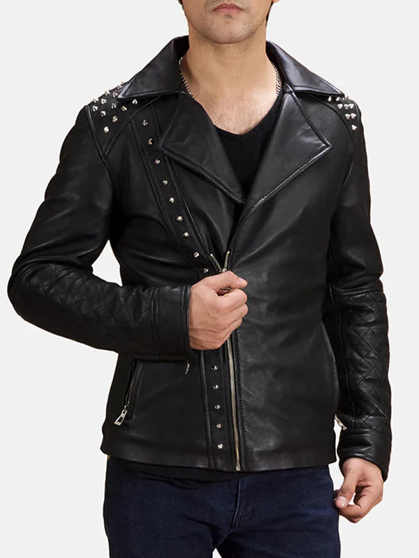 Studded Leather Jacket Mens