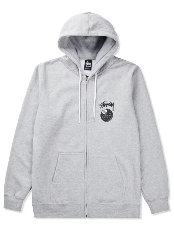 Stussy-8-Ball-Zip-Hoodie-Grey