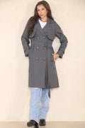 Stylish black cropped trench