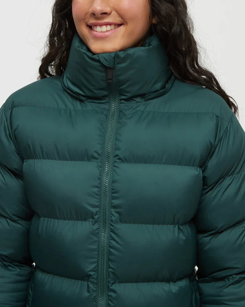 Stylish green puffer coat