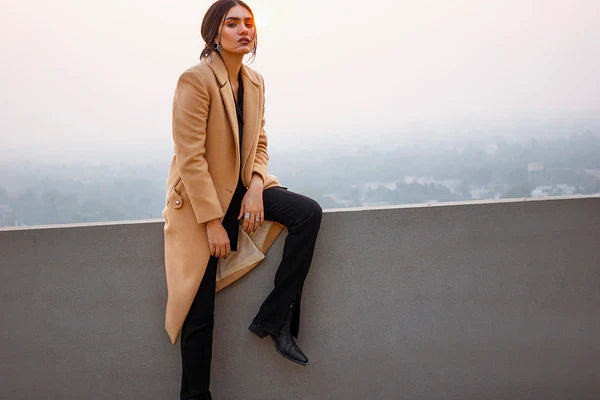 Stylish wool long coat
