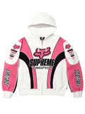 Supreme-Fox-Racing-ZIP-Up-Hooded-Sweatshirt-White-Pink