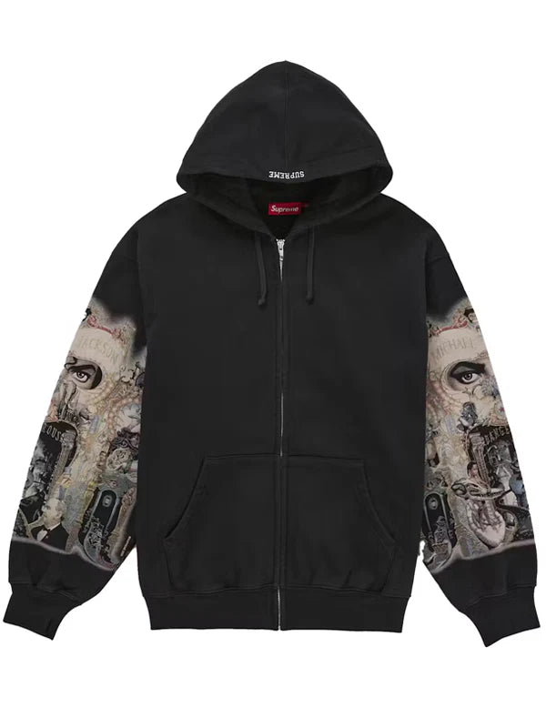 Supreme-Michael-Jackson-Dangerous-Zip-Up-Hooded-Sweatshirt-Black
