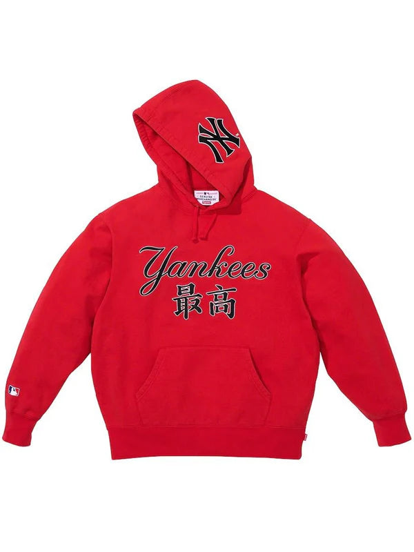 Supreme-New-York-Yankees-Kanji-Hoodie-Red