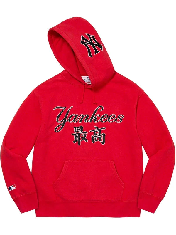 Supreme-New-York-Yankees-Kanji-Red-Hoodie