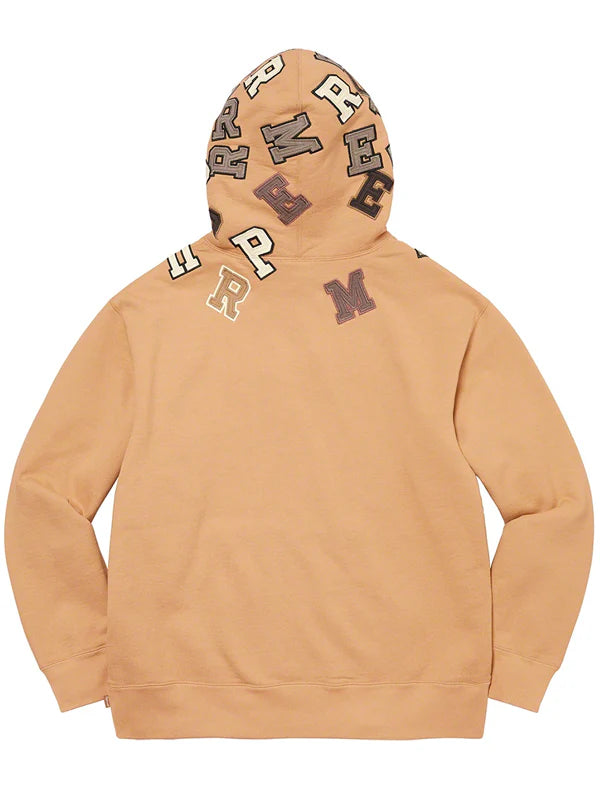 Supreme-Scattered-Applique-Tan-Brown-Hoodie