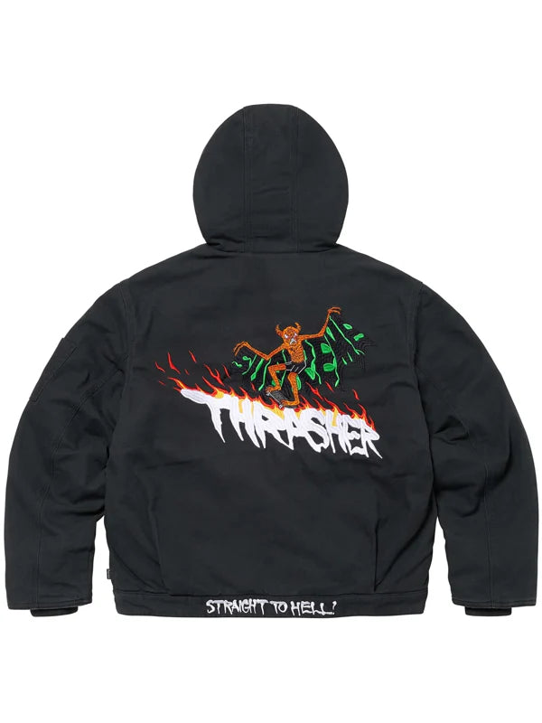 Supreme-Thrasher-Hooded-Work-Jacket-Black