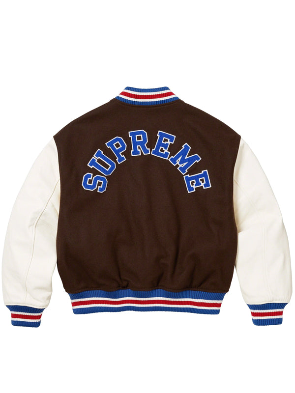 Supreme-Tiger-Brown-Varsity-Jacket-Back