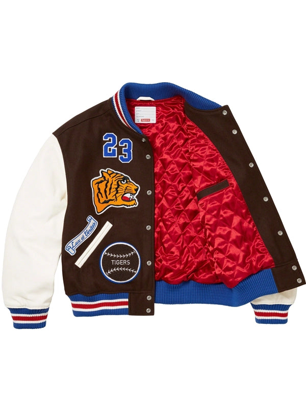 Supreme-Tiger-Brown-Varsity-Jacket