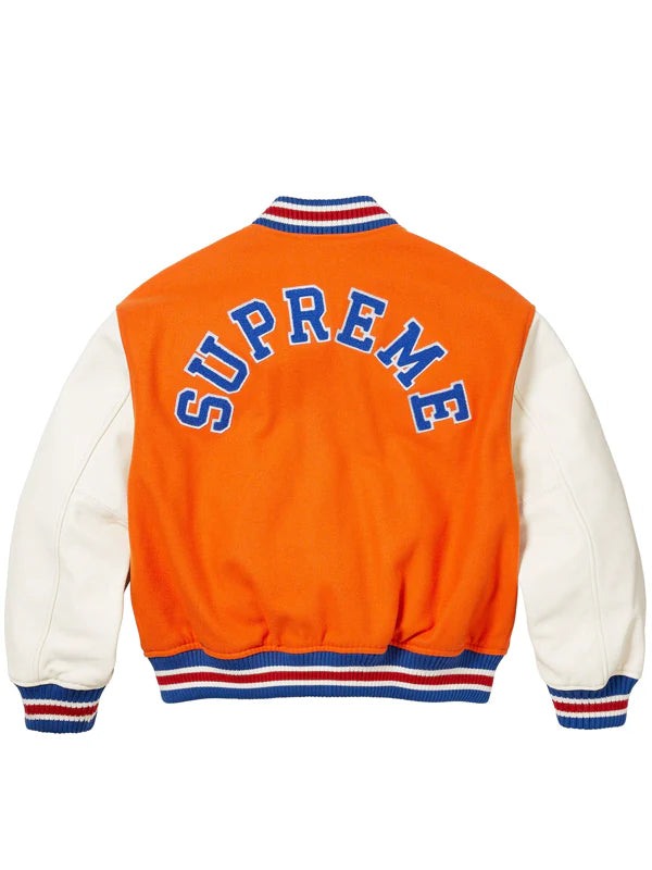 Supreme-Tiger-Orange-Varsity-Jacket-Back