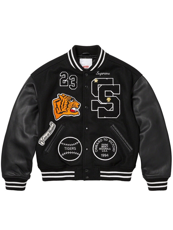 Supreme-Tiger-Varsity-Jacket-Black