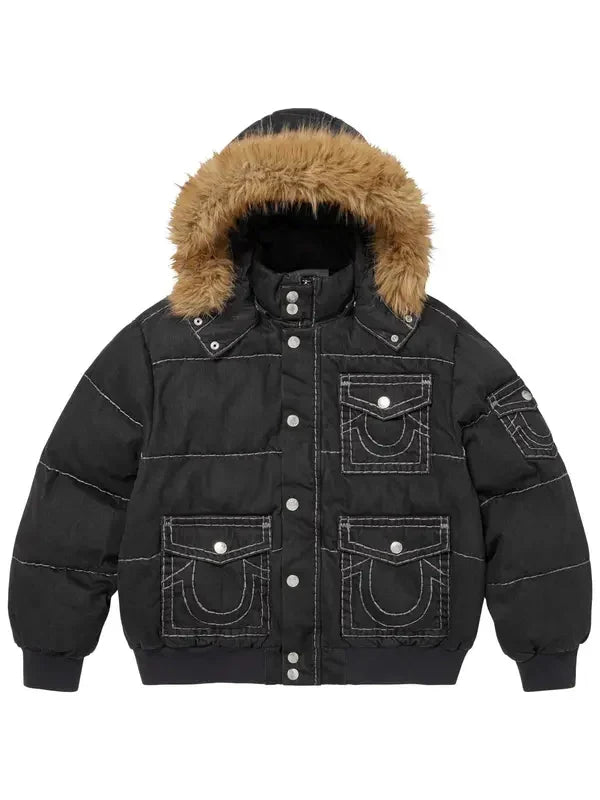 Supreme-True-Religion-Puffer-Jacket-Black