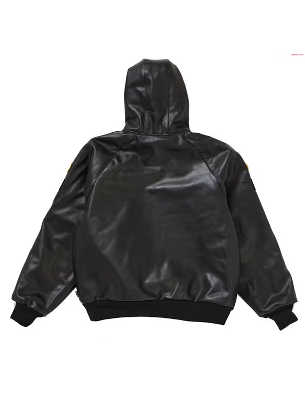 Supreme-Vanson-Leathers-Hooded-Work-Jacket-In-Black