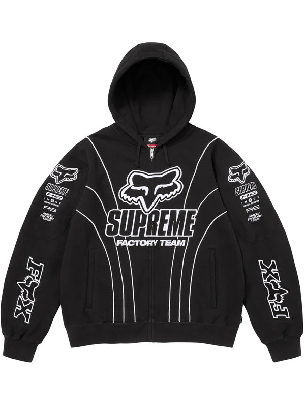Supreme-X-Fox-Racing-Zip-Up-Hooded-Sweatshirt-Black