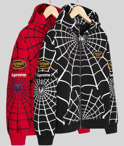 Vanson Leathers x Supreme Spiderman Hoodie