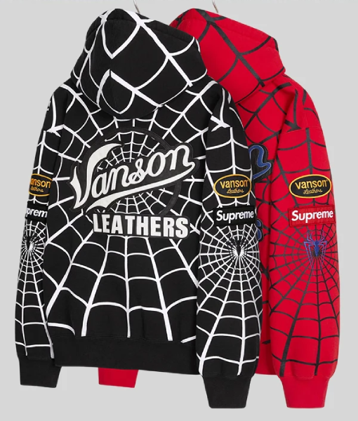 Vanson Leathers x Supreme Spiderman Hoodie