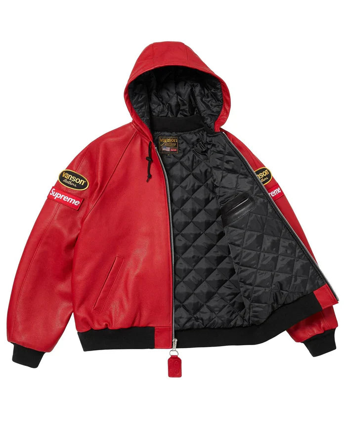 Supreme_Vanson_Jacket_Red_Zip