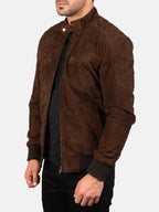 Sven Mocha Suede Bomber Jacket