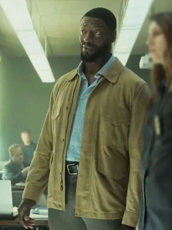 Aldis Hodge Cross Suede Leather Jacket