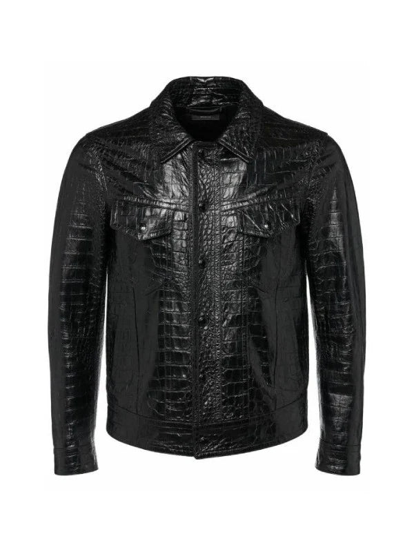 Next Gen Nyc S2 Brooks Marks Croc Black Leather Jacket