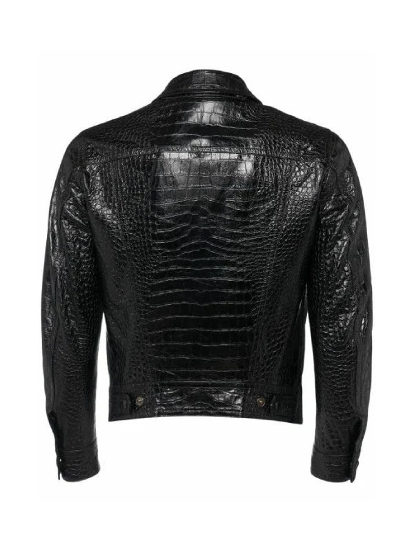 Next Gen Nyc S2 Brooks Marks Croc Black Leather Jacket
