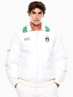 Team Italy EA7 Emporio Armani Bomber Jacket - White