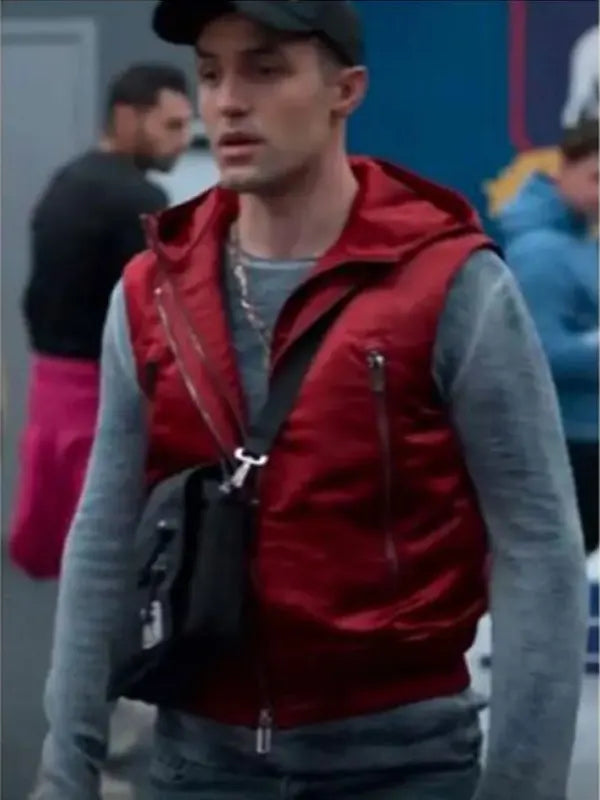 Ted Lasso S02 Phil Dunster Red Hooded Vest