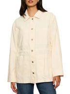 Mittie Fisher Women Cream Cotton Casual Jacket