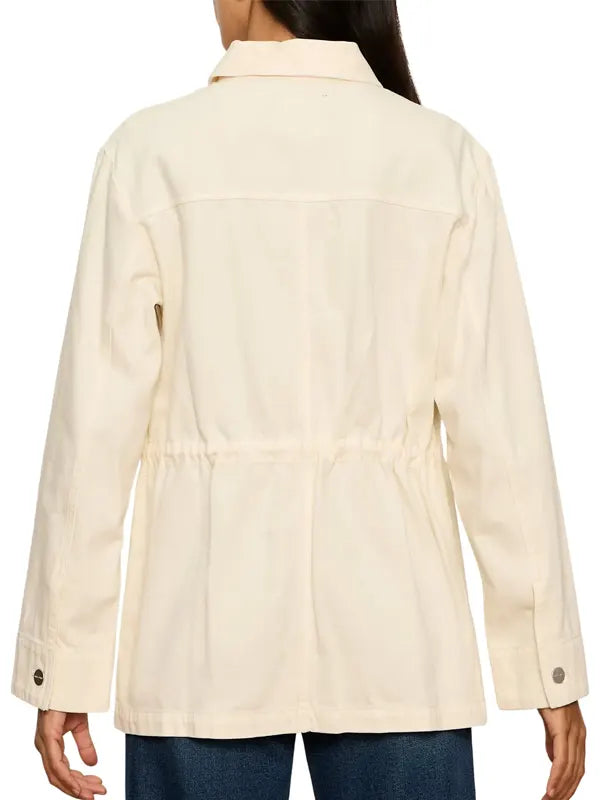 Mittie Fisher Women Cream Cotton Casual Jacket