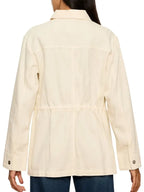 Mittie Fisher Women Cream Cotton Casual Jacket