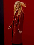 Dakota Fanning Red Nour Hammour Trench Leather Coat