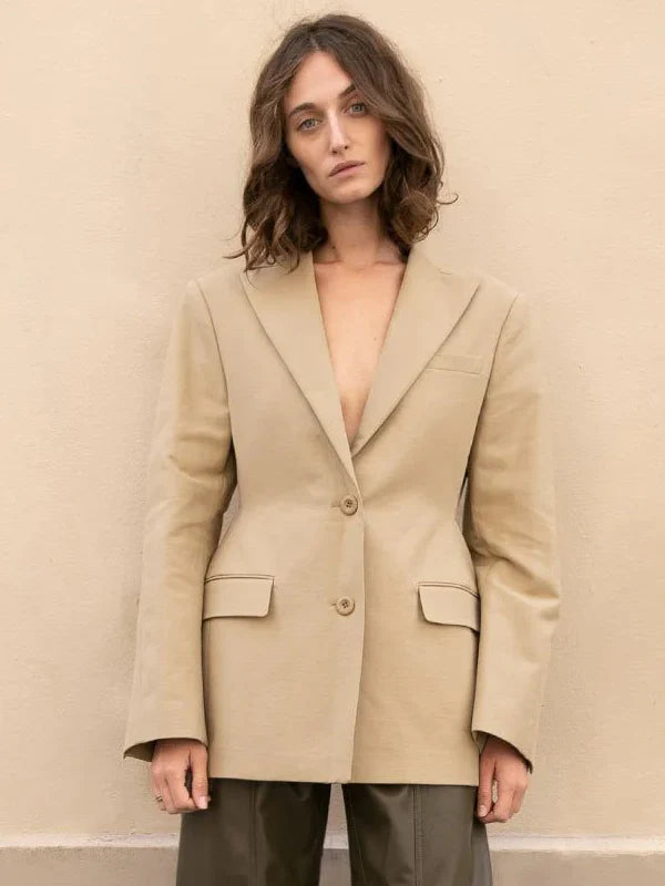 The-Frankie-Shop-Colette-Hourglass-Camel-Blazer