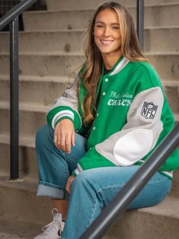 The-Iconic-Kylie-Kelce-90s-Philadelphia-Eagles-Letterman-Jacket