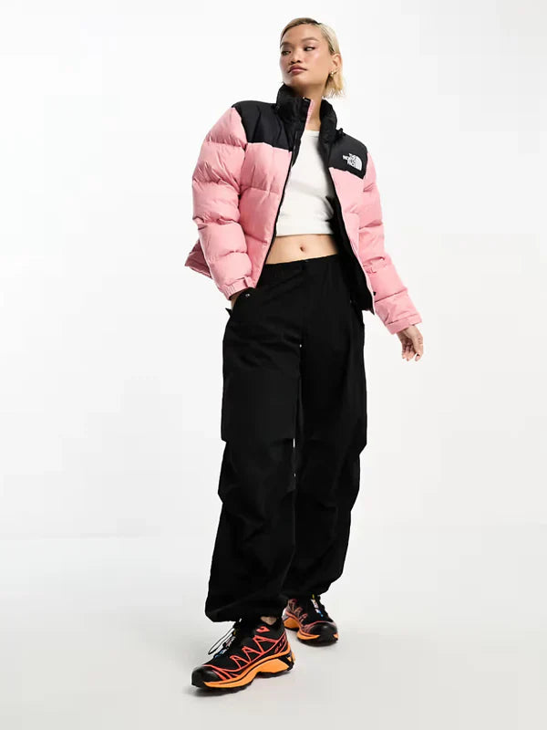 The North Face 1996 Retro Nuptse Down Puffer Jacket In Pink And Black