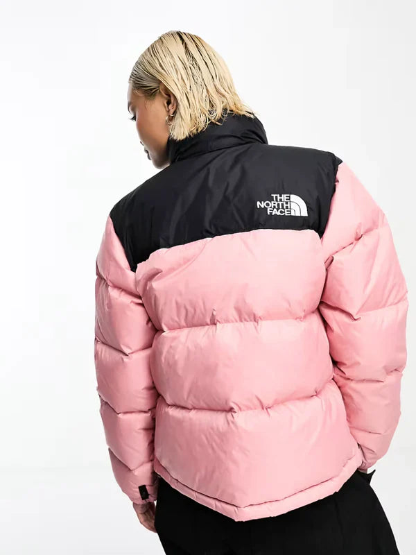 The North Face 1996 Retro Nuptse Down Puffer Jacket In Pink And Black