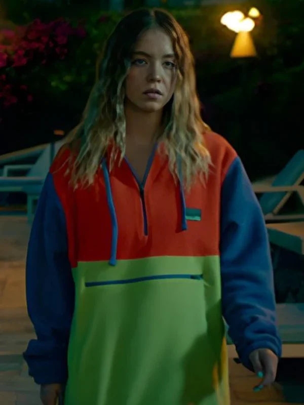 The-White-Lotus-Sydney-Sweeney-Colorblock-Hoodie